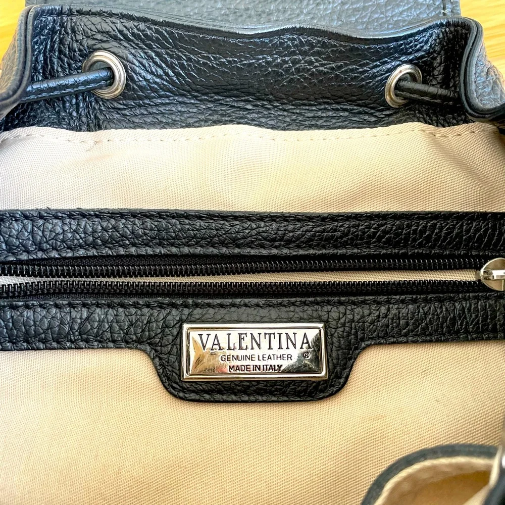 Y2K Valentina Black Pebble Leather Backpack